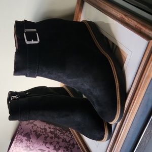 NWT Black Dr. Scholl's Jacinda Boots Ankle Style Buckle Zipper size 7M Gorgeous!